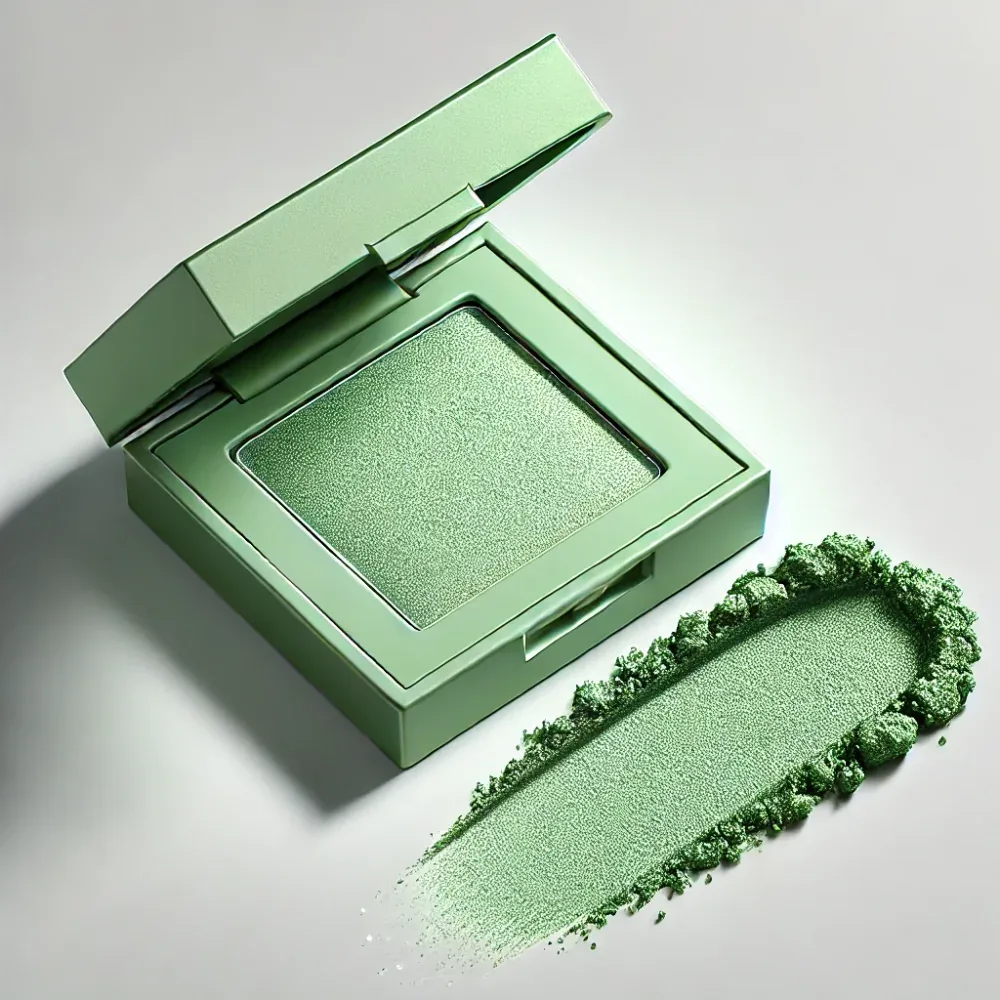 Green eye pigment and a cosmetic compact