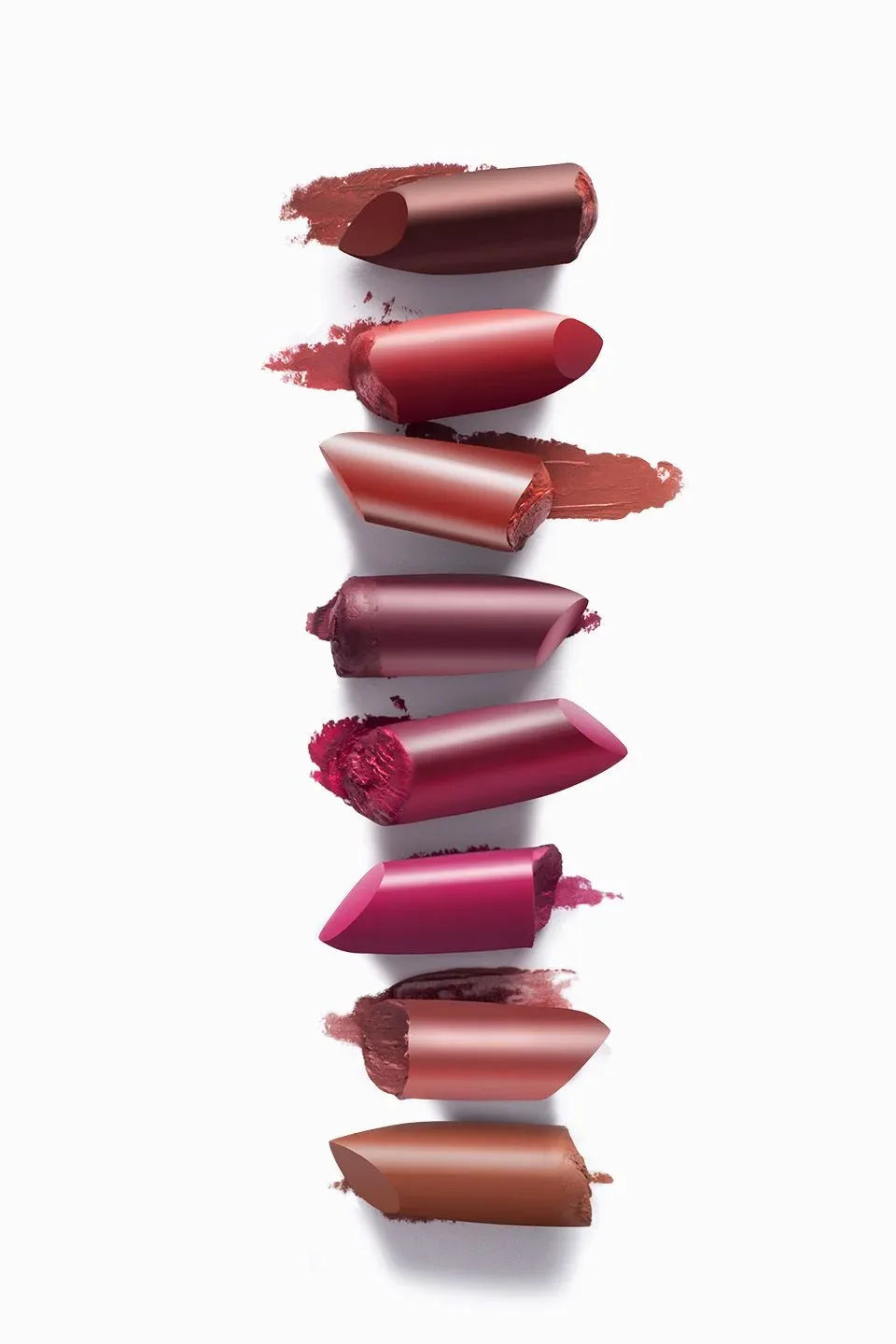 A sequence of lipstick shades and their matching color swatches